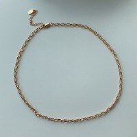 wholesale Metal short chain necklace for women, European and American cross-border trendy ins retro minimalist luxury niche design simple cross pendant accessory-xb189-gold