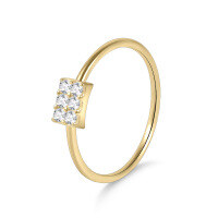 wholesale S925 Sterling Silver Korean Geometric Golden Dawn Series Ring with Moissanite, Exquisite Business Band-Small Moissanite Ring  US Size 7