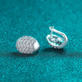 S925 Sterling Silver Full Moissanite Wave Pattern Ear Clips, Elegant and Luxurious-0-1