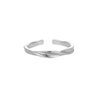 wholesale S925 Sterling Silver 3100 Small Niche Personality Couple Rings, Ins Minimalist Style, High-end Elegant Knot Design with Inlaid Diamonds-Platinum/Men's [Size 18/Adjustable] &gt; Opening adjustable