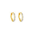 wholesale S925 sterling silver geometric circular two-tone ear clips for women with textured feel,ins-0-5