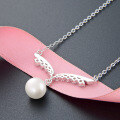 wholesale S925 Sterling Silver Korean Dongdaemun Style Pearl Pendant Zircon Shell Seagull Necklace Minimalist Fashion Collarbone Chain-0-2