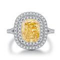 wholesale S925 Sterling Silver Yellow Diamond Ring for Women, Ice Cut Radiant Cut 8A Zircon Engagement Ring, Wedding Banquet European and American Cross-Border-0-28