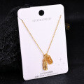 S925 Sterling Silver K Gold Pendant Necklace with Gourd and Plain Pi-0-50