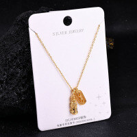 S925 Sterling Silver K Gold Pendant Necklace with Gourd and Plain Pi-S925 Sterling Silver YD-9425BJ 925 Silver