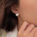 wholesale S925 Sterling Silver Minimalist Brushed Matte Ball Stud Earrings for Women, Korean Style Elegant and Versatile Ear Accessories-0-1