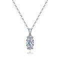 Sterling Silver 1ct Moissanite Marquise Pendant Necklace for Women-0-3