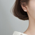 wholesale S925 Silver Stud Earrings Women Korean Style Minimalist Smooth Wave Lines Fresh and Sweet Ear Jewelry E0605-0-2