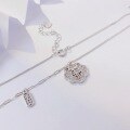 wholesale Sterling Silver Chinese Style Fu Character Ruyi Pendant Necklace for Women, Versatile Minimalist Design Small Unique New Gift for Girlfriend Collarbone Chain-0-2