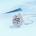 wholesale 925 Sterling Silver Moissanite Necklace for Women 10 Carat Pendant in a Light Luxury Style, Elegant and Sophisticated Valentine's Day Gift-0-1