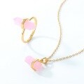 wholesale 10K gold-plated 925 silver geometric pendant, cross-border new simple and fashionable synthetic pink crystal diamond column pendant for women-0-2