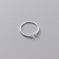wholesale 925 Sterling Silver Chic Minimalist Diamond Accented Open Adjustable Stackable Ring J9434-0-2