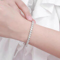 wholesale Silver New 4*4 Princess Square Chain Bracelet Ins Simple and Elegant High-end Luxury Full Diamond-0-2