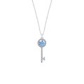 Sterling Silver Colorful Moissanite Pendant Necklace, Luxury Key Chain, Cross-Border Ready Stock-0-3