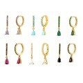 wholesale Brass Luxury High-end Crystal-embellished Colored Teardrop Ear Cuffs,ins。-0-3