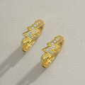S925 Sterling Silver Moissanite Geometric Lightning Earrings for Men and Women-0-1