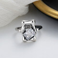wholesale S925 Sterling Silver Light Luxury Style Shining Magic Mirror Zircon Ring, Ins Exquisite Temperament Aloof Niche Ring-0-3