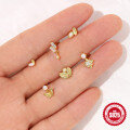 wholesale S925 Sterling Silver Octagonal Opal Diamond Accent Versatile Earrings for Women-0-3