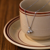 wholesale S925 Sterling Silver Two-Life Flower Bell Minimalist Necklace, Small Design, High-End Personalized Collarbone Chain Gift for Best Friend-Lily of the Valley Necklace 925 Silver