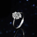Sterling Silver Natural Blue Topaz Moissanite Ring, 1 Carat Full Diamond Oval Halo-0-2