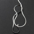 wholesale S925 silver flat snake chain short necklace, geometric personality charm women's neck accessory D8273-0-2