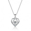 S925 Sterling Silver Moissanite Leaping Heart Pendant Necklace-0-4