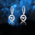 S925 Sterling Silver Moissanite Feather Earrings, New Women's Light Luxury Versatile Direct Factory-0-1