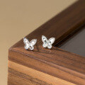 wholesale S925 Sterling Silver Fresh and Sweet Ins Style Small and Exquisite Design Delicate Ice Butterfly Earrings M06630-0-2