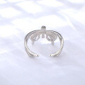 wholesale S925 Sterling Silver Adjustable Small Fresh Butterfly Ring, Minimalist Design, Versatile, Open Adjustable Boho Style Ring-0-2