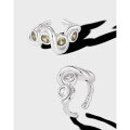 wholesale S925 Sterling Silver with Irregular Line Wrapping and Diamond Inlay Design, Minimalist and Unique Ins Style Ear Clips for Women-0-1