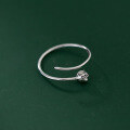 wholesale S925 Sterling Silver Minimalist Line Tulip Ring Adjustable Opening Index Finger Ring R01113-0-2