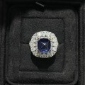18k Gold Plated S925 Silver Vintage Cultured Sapphire Ring with Gemstones, Wholesale Stock-0-5