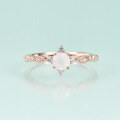 wholesale Rose gold-plated S925 sterling silver set with natural moonstone fashion minimalist elegant gemstone ring-0-1