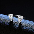 Sterling Silver Four-Prong Earrings with Square Baguette Moissanite-0-0