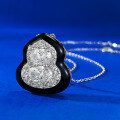 wholesale S925 Silver Plated Retro Chinese Style High-End Simulated Diamond Unique Design Lu Gourd Necklace Live Stream Edition-0-1