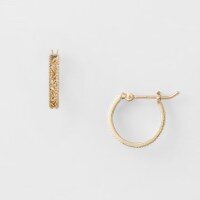 wholesale 9K gold minimalist French-inspired hollow-out earrings for summer new collection, wholesale by Yili Jewelry Factory-Plain gold hollow earrings 9K