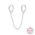 wholesale S925 Sterling Silver Single Round Tassel Chain Ear Clasp, a trendy and minimalist INS earring popular in Europe and America-0-4