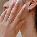 wholesale S925 Sterling Silver INS Style Viral Waterdrop Pear-Shaped Zircon Earrings and Ring for Women, Elegant and Fashionable Jewelry Design-0-0