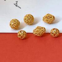 wholesale S925 gold-plated hollow spacer beads for DIY bracelets, necklaces, and handmade original accessories with antique silver fittings-A small one