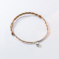 wholesale S925 Silver Women's Korean Style Colorful Rope Bracelet Summer Love Simple Elegant Polished Accessory S5166-0-1