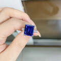 wholesale 925 Sterling Silver Women'sTanzanite Diamond Ring Classic Four-Prong Gemstone Ring 10X12 Factory Direct-0-3