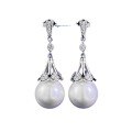 wholesale S925 Sterling Silver 12mm Pearl Stud Earrings with Luxurious Micro-Setting, Trendy Women's Earrings, Hot-Selling in Live Streams-0-4