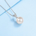 wholesale S925 Sterling Silver Freshwater Pearl Necklace Korean Style Cute Moissanite Collarbone Chain Women Elegant Jewelry Wholesale-0-2