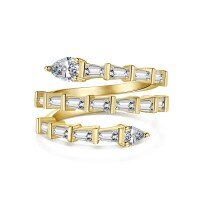 wholesale S925 Sterling Silver Cross-Border Women's Small Ins Fashion Light Luxury Vine Snake Wrap Zircon Ring Silver Jewelry-DY120964-SG-WH 9