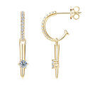 S925 Sterling Silver D-color Moissanite Bow Earrings-0-23