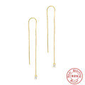 wholesale S925 Sterling Silver Geometric Diamond Inlaid Pearl Star Tassel Hoop Earrings for Trendy Girls-0-12