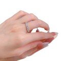 wholesale S925 Silver New Style Zircon Four-Prong Full Diamond European and American Fashion Wholesale Ring for Women-0-4
