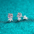 S925 Silver Four-Prong Marquise Moissanite Stud Earrings, Simple Cute Daily Wear-0-0