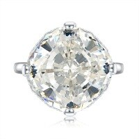 wholesale 925 Silver New Jewelry European & American Luxury Set Pink Diamond Large Ring 15*15 High Carbon Diamond Ring for Women-R591 White G Diamond>No. 8