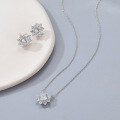 wholesale S925 silver zircon flower necklace cross-border best-selling jewelry set for Amazon Europe and America, custom jewelry processing-0-3